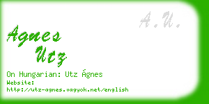 agnes utz business card